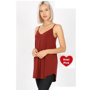 Women's Long Cami Tank Top Reversible Relaxed Fit Tunic